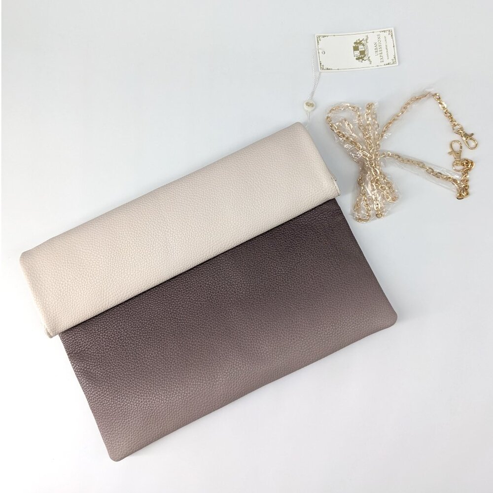 Urban Expressions Ambrose Foldover Clutch with Removable Gold Chain